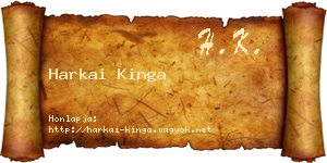 Harkai Kinga névjegykártya